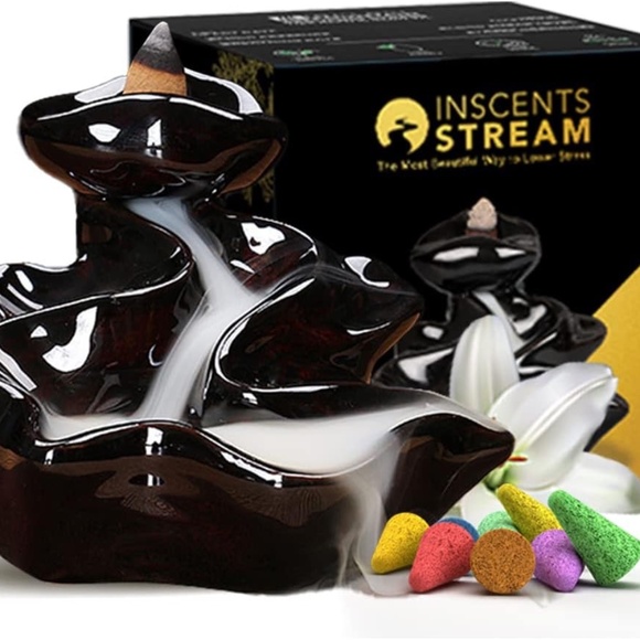 Other - Inscents Stream AS-SEEN-ON-TV Ceramic Incense Holder Cone Burner with Backflow